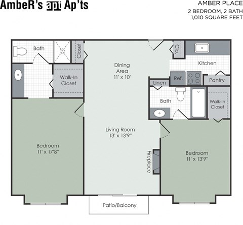 Two bedroom apartment layout